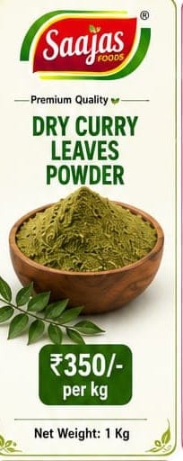 Saajas Foods Dry Curry Leaves Powder (1kg) | Aromatic & Flavorful | Everyday Cooking
