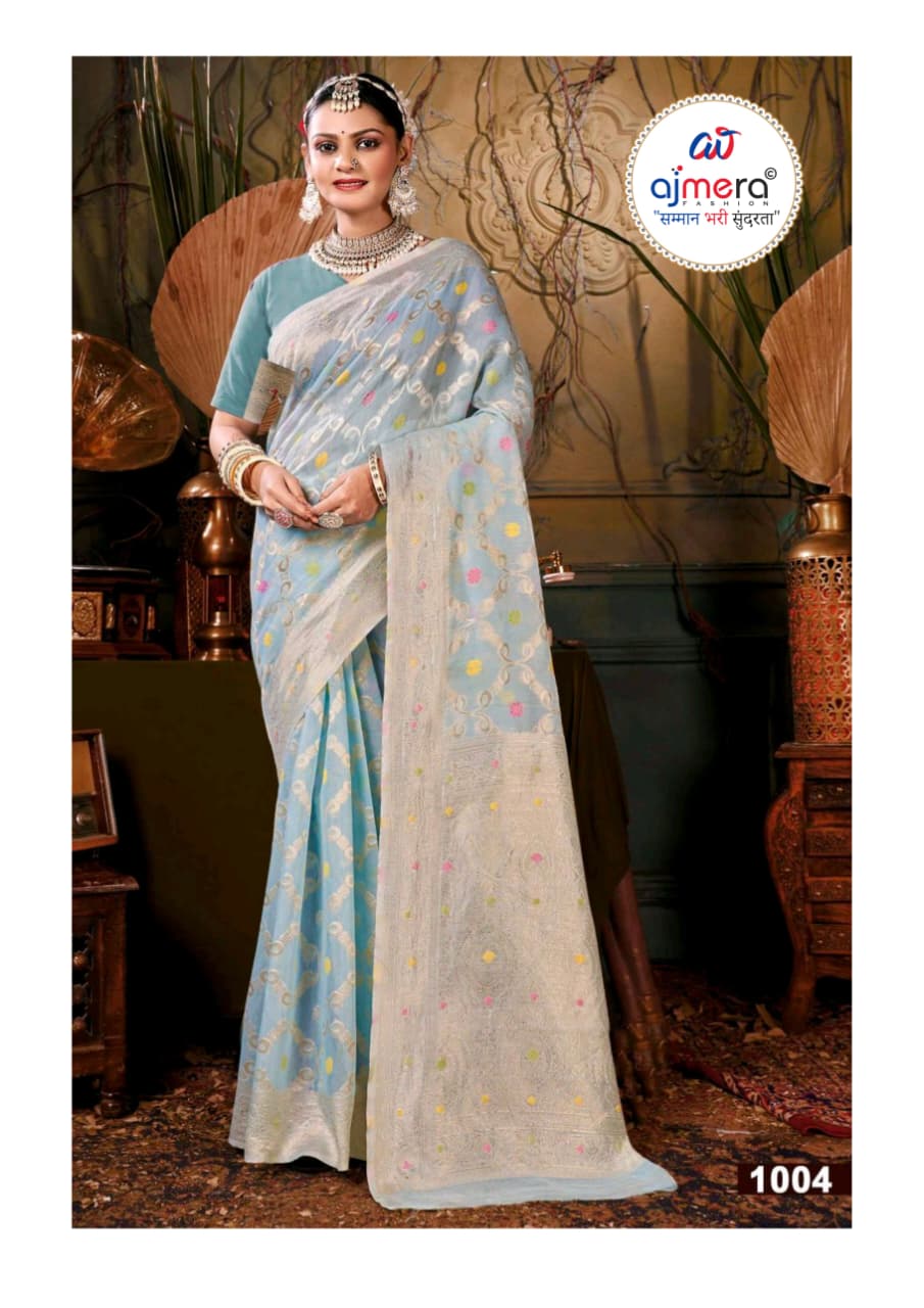 SOJ Strawberry Cotton  Saree with Unstitched Blouse