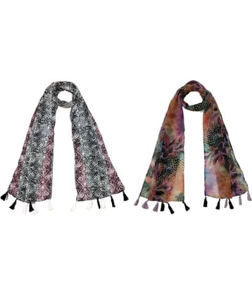 stolevilla Multi Printed Poly Cotton Yarn Stoles ( Pack of 2 )
