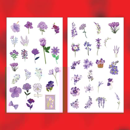 Purple Sticker Bundle – 46 Waterproof Aesthetic Stickers for Phone Cases, Clear Covers, Journals, Scrapbooks & More