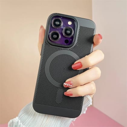 iPhone 14 Series Heat Dissipation Breathable Cooling Case With Camera Bumper-iPhone 14 / Black