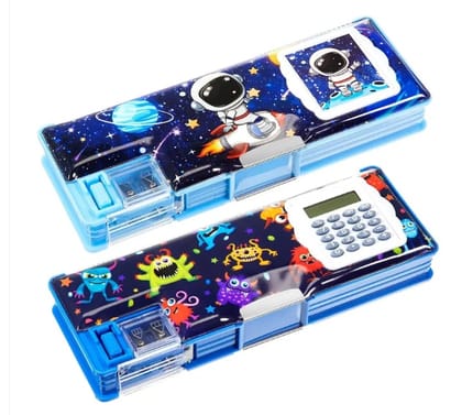Aanshi Trader 1 3 Art Plastic Pencil Boxes  (Set of 1, Blue)