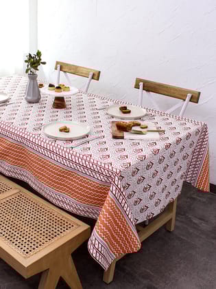 Sarovar Table Cover (Red) - Large-150X274cm / Red / 100% Cotton