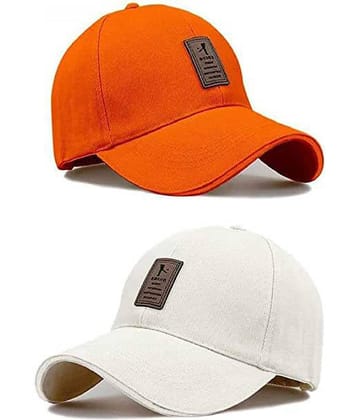 Alamos Pack of 2 Cotton Men's Cap ( Orange )