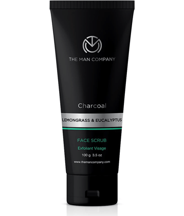 The Man Company Charcoal Tan Removal Face Scrub for Glowing Skin | Anti Acne, Blackhead Remover for Oily Skin, 100 Gm