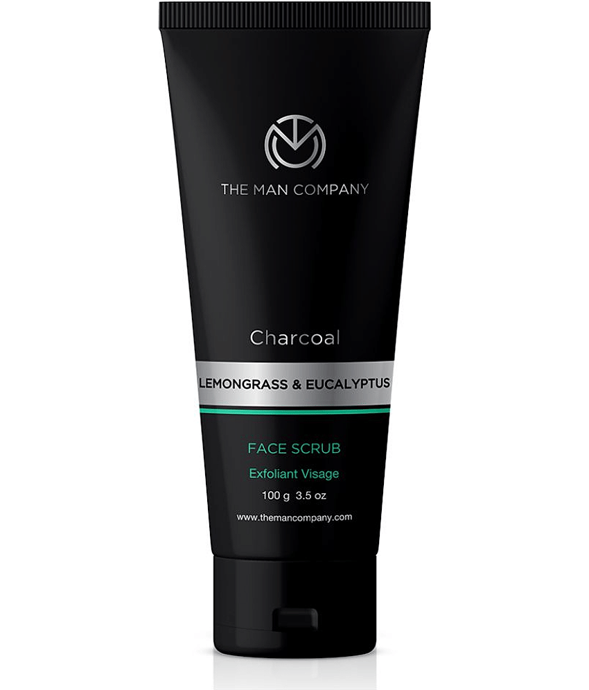 The Man Company Charcoal Tan Removal Face Scrub for Glowing Skin | Anti Acne, Blackhead Remover for Oily Skin, 100 Gm