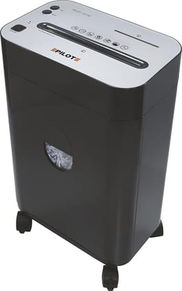PILOT 12CC Paper, CD and Credit Card Cross Cut Shredder for Home/Office use with 12 Sheet Capacity, 4 x 33 mm Cross Cut, 16.8L Bin, Auto Start/Stop Sensors with 1 Year Carry in Warranty