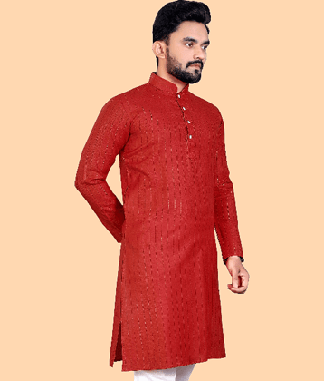 YUG ART - Olive Green Cotton Men's Regular Kurta ( Pack of 1 )