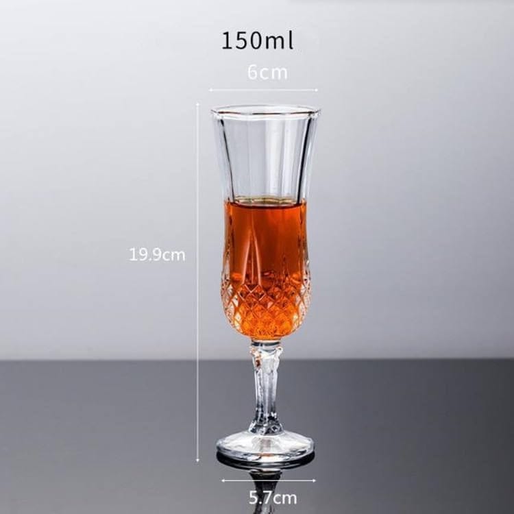 Premium Stylish Crystal Long Wine Glass Vintage Diamond Cut Design Glass for Juice,Beer, Whiskey, Cocktails,Mixed Drinks (Crysta Wine Glass)(155 Ml)