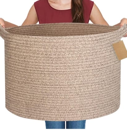 Generic Cotton Pack Of_1 14x12 Inch Storage Basket For Clothes With Out Lid (Kidi)-PID66440