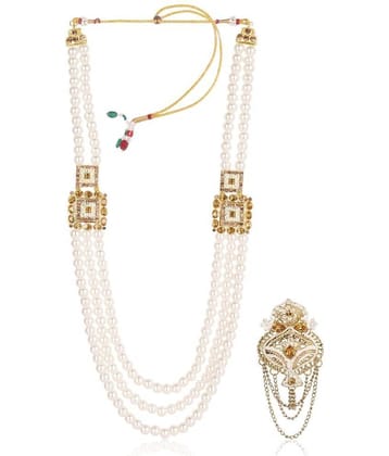 Wedding Groom Mala & Brooch Set for Men