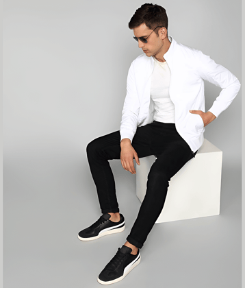 PLUS PARADISE Polyester Men's Casual Jacket - White ( Pack of 1 )