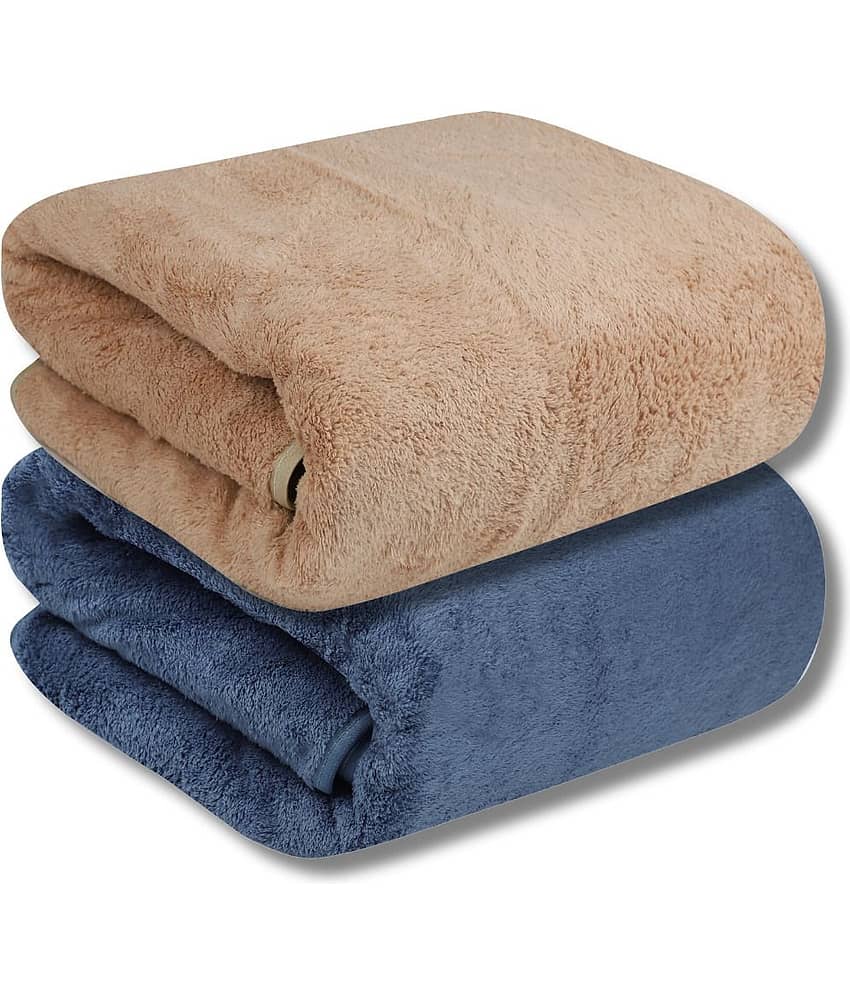 FEZORA Pack of 2 Microfibre 500 -GSM Bath Towel ( Multicolor )