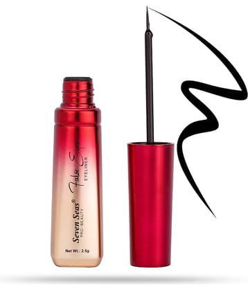 Seven Seas Waterproof | Smudgeproof | Long Lasting | Intense Black | False Eyes Eyeliner(Black,2.5g)