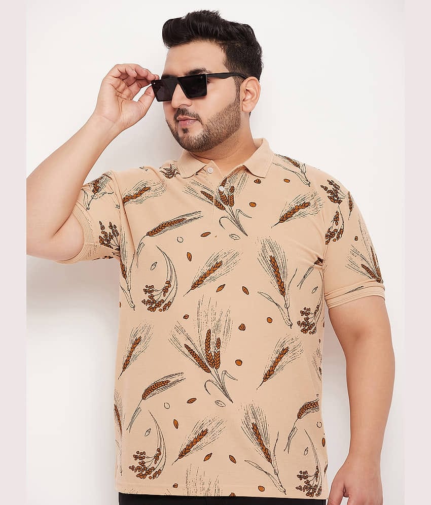 GET GOLF - Beige Cotton Blend Regular Fit Men's Polo T Shirt ( Pack of 1 )