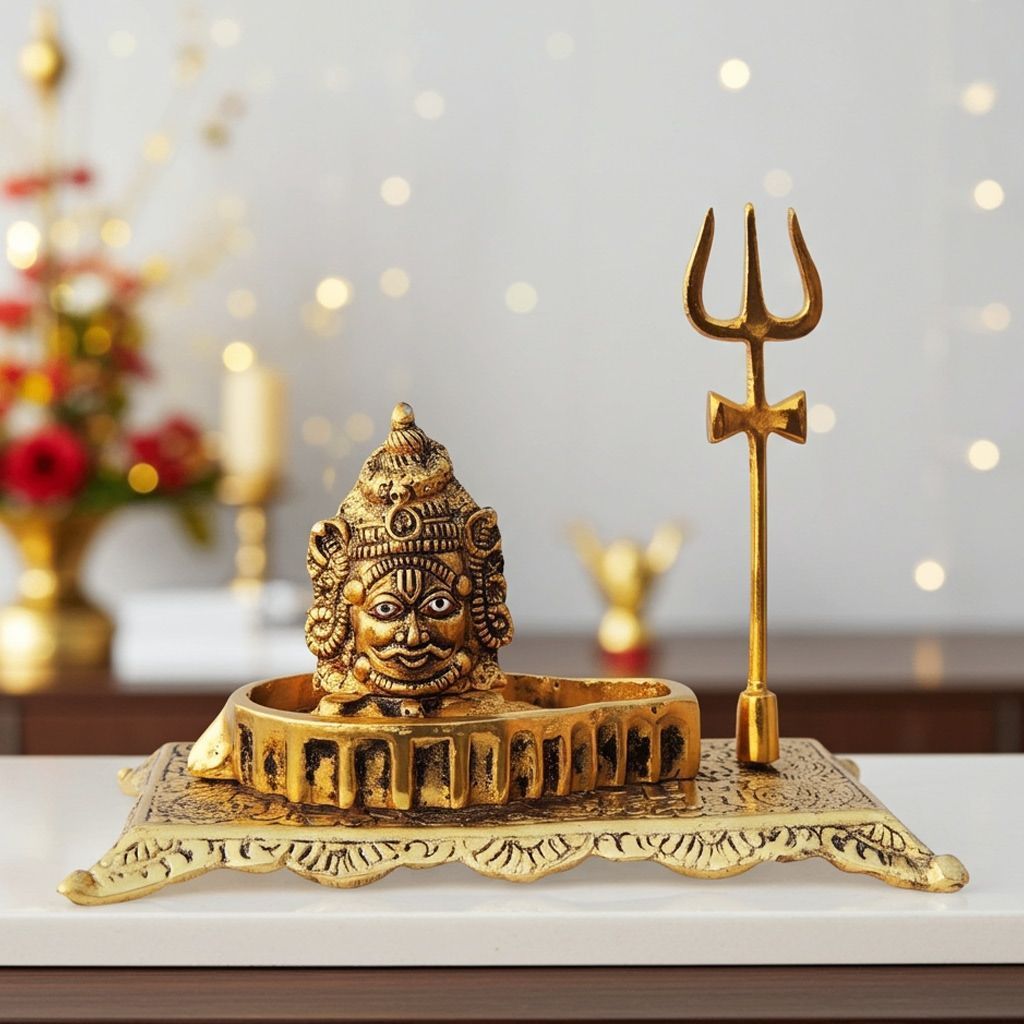 Aluminium Showpiece Mahakal Statue (ASMAS419 G)