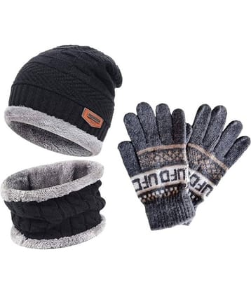THRIFTKART - Multi Woollen Men's Cap ( Pack of 3 )