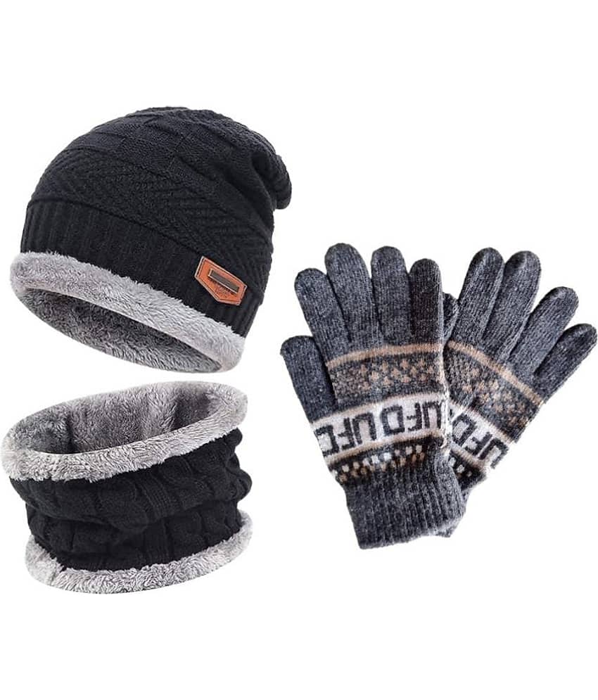 THRIFTKART - Multi Woollen Men's Cap ( Pack of 3 )