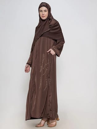 Embroidered Abaya With Scarf-XS