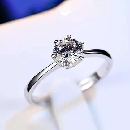 Silver Ring For Girls and Women Silver Solitaire Ring