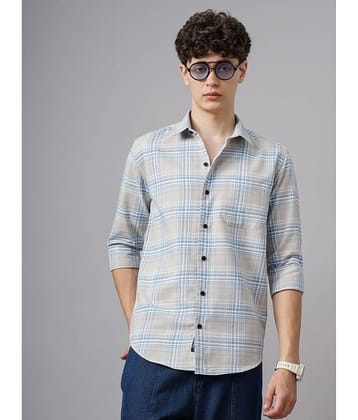 Paul Street 100% Cotton Regular Fit Checks Full Sleeves Men's Casual Shirt - Grey ( Pack of 1 )