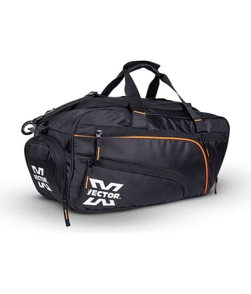 Vector X Titan Holdall Multi-Purpose Sports, Fitness Gym Kit Bag, 7 Spacious Compartments - Luggage Bag - Large Capacity Stylish/Lightweight Bag Black (25 * 25 * 56) cm