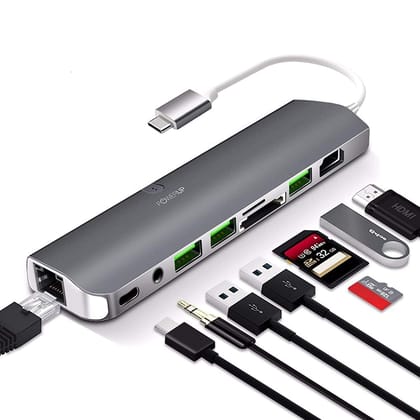 POWERUP 9IN1 Type C USB Hub Multi-Functional - Gunmetal