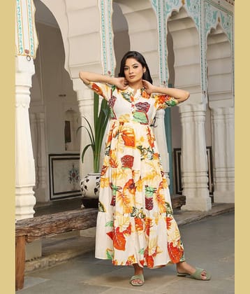 Flavia Creation Women Cotton A-line Dress ( Multi Color )