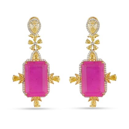 Daniella - Pink Doublet Earrings-Pink
