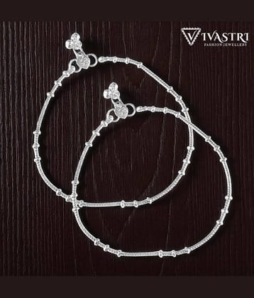 VIVASTRI Silver Anklets ( Pack of 2 )