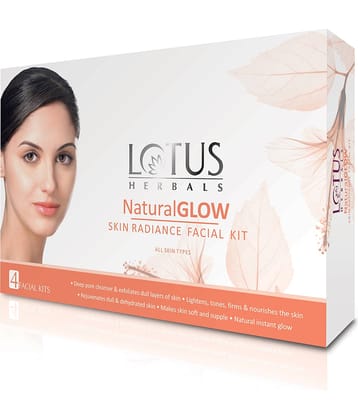 Lotus Herbals Natural Glow Skin Radiance 4 in 1 Facial Kit, Deep Pore Cleansing&Skin Hydrating 200g