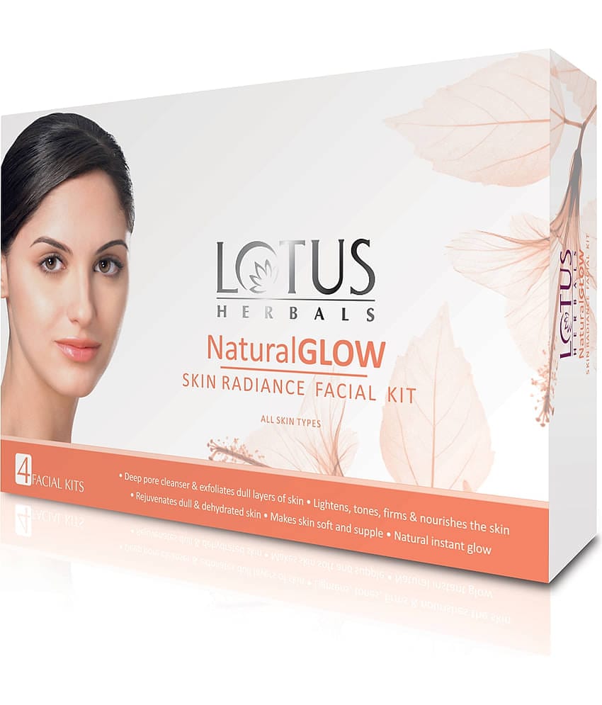 Lotus Herbals Natural Glow Skin Radiance 4 in 1 Facial Kit, Deep Pore Cleansing&Skin Hydrating 200g