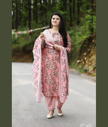 piludi Viscose Solid Kurti With Pants Women's Stitched Salwar Suit - Pink ( Pack of 1 )