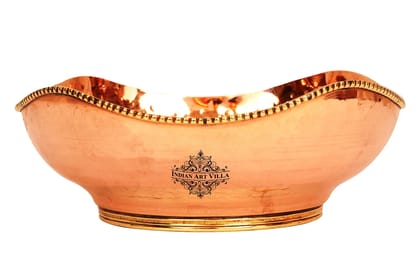 Pure Brass Copper Handmade Designer Fruit Bowl-Big