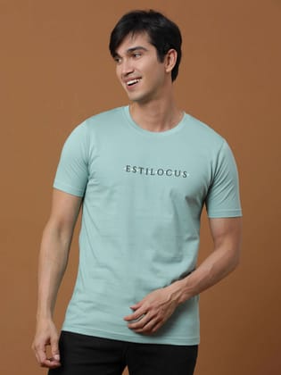 Aqua Luminescent Printed T Shirt-S