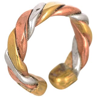 Jianashi Fashion Tridhatu Opening Ring Adjustable Thumb Ring Spiral Ring Good Luck Challa Ring For Unisex Size-21