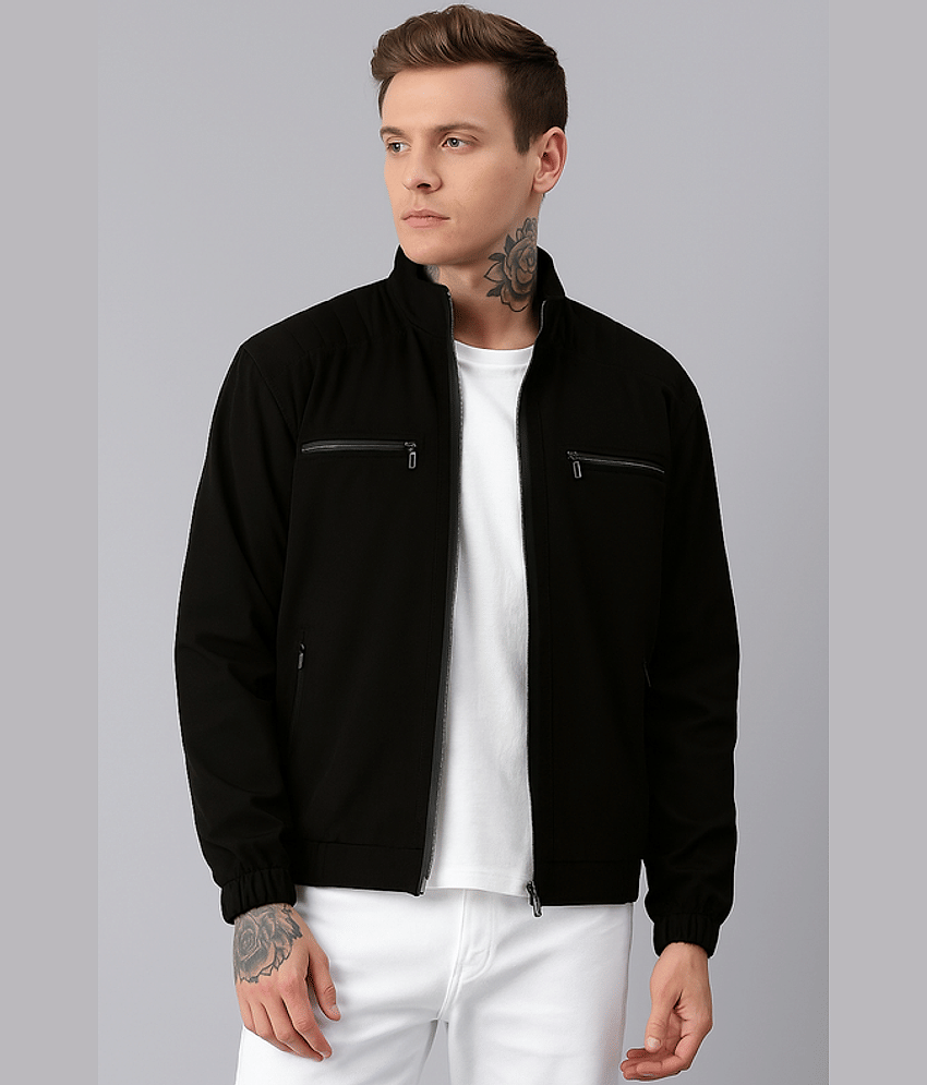 VOXATI Polyester Men's Casual Jacket - Black ( Pack of 1 )