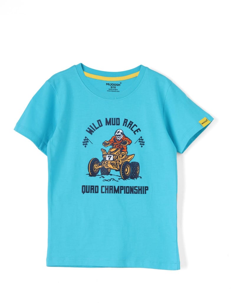Sophisticated Kids Boys T shirt Cotton Scuba Blue "Wild Mud Race" 2025 at ShopCircuit | ONDC