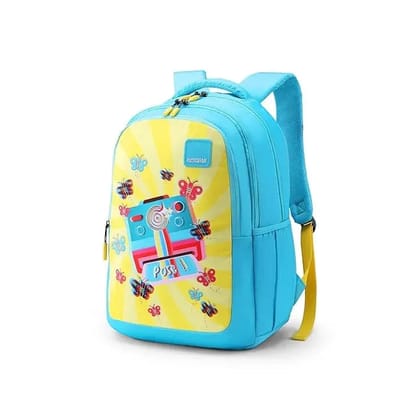 American Tourister Ollie 4.0 XL Glyph Camera Blue 32.5 Ltrs