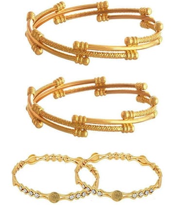 YouBella Fashion Jewellery Traditional Combo of Gold Plated Bracelet Bangles Set For Girls and Women (2.6)