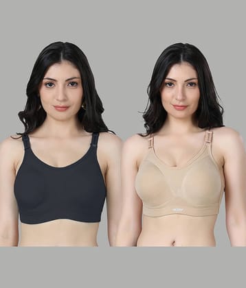 Ladyland Pack of 2 Cotton Blend Non Padded Everyday Bra For Women ( Multicolor )