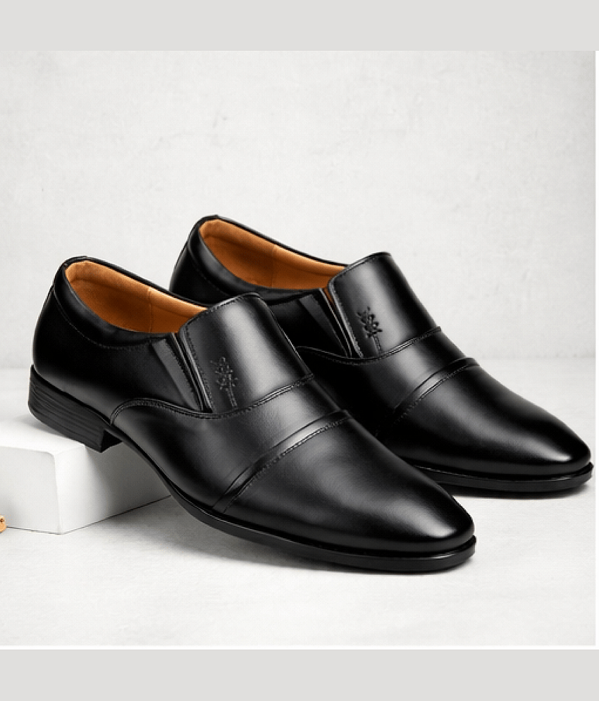 TR Black Men's Derby Formal Shoes