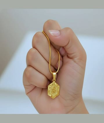 Charms Gold Religious Pendant With Chain ( Pack of 1 )