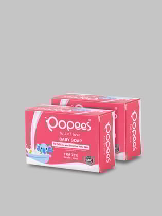 Popees Grade 1 Natural ingredient TFM 78% Baby Soap - Pack of 2-100 GM