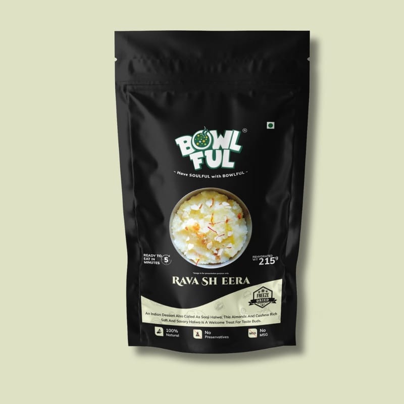 Bowlful Rava Sheera - 112g Net, Semolina Sweet Dessert with Nuts