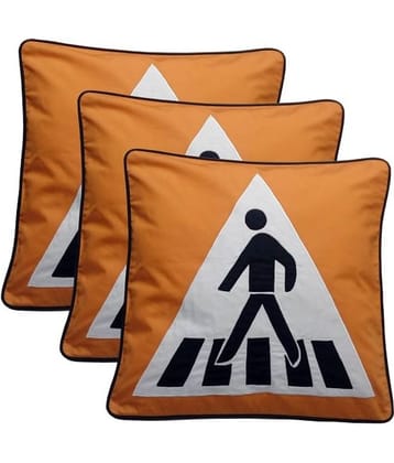 Hugs'n'Rugs Multicolour Embroidery Cotton Cushion Cover - Set Of 3