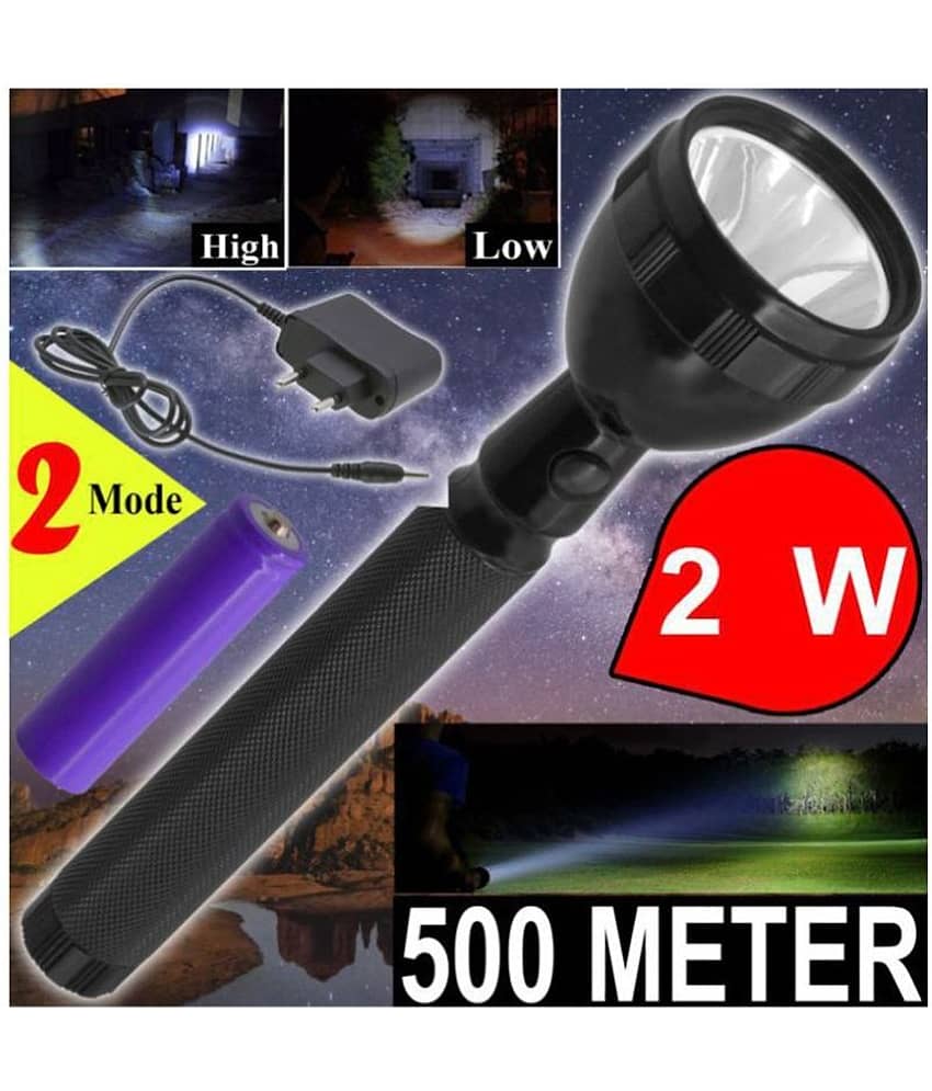 Stylopunk - 2W Rechargeable Flashlight Torch (Pack of 1)