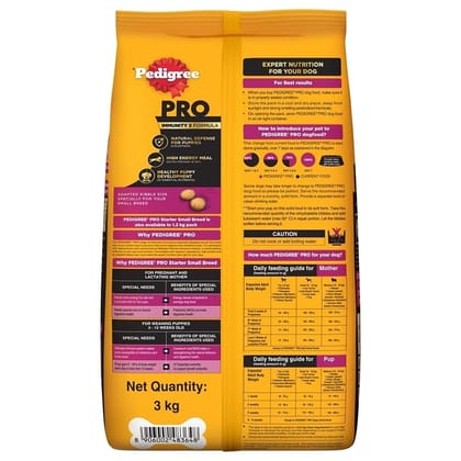 Pedigree PRO Mother & Pup Starter (3-12 Weeks) Small Breed Dry Dog Food 3kg Pedigree PRO Mother & Pup Starter (3-12 Weeks) Small Breed Dry Dog Food 3kg