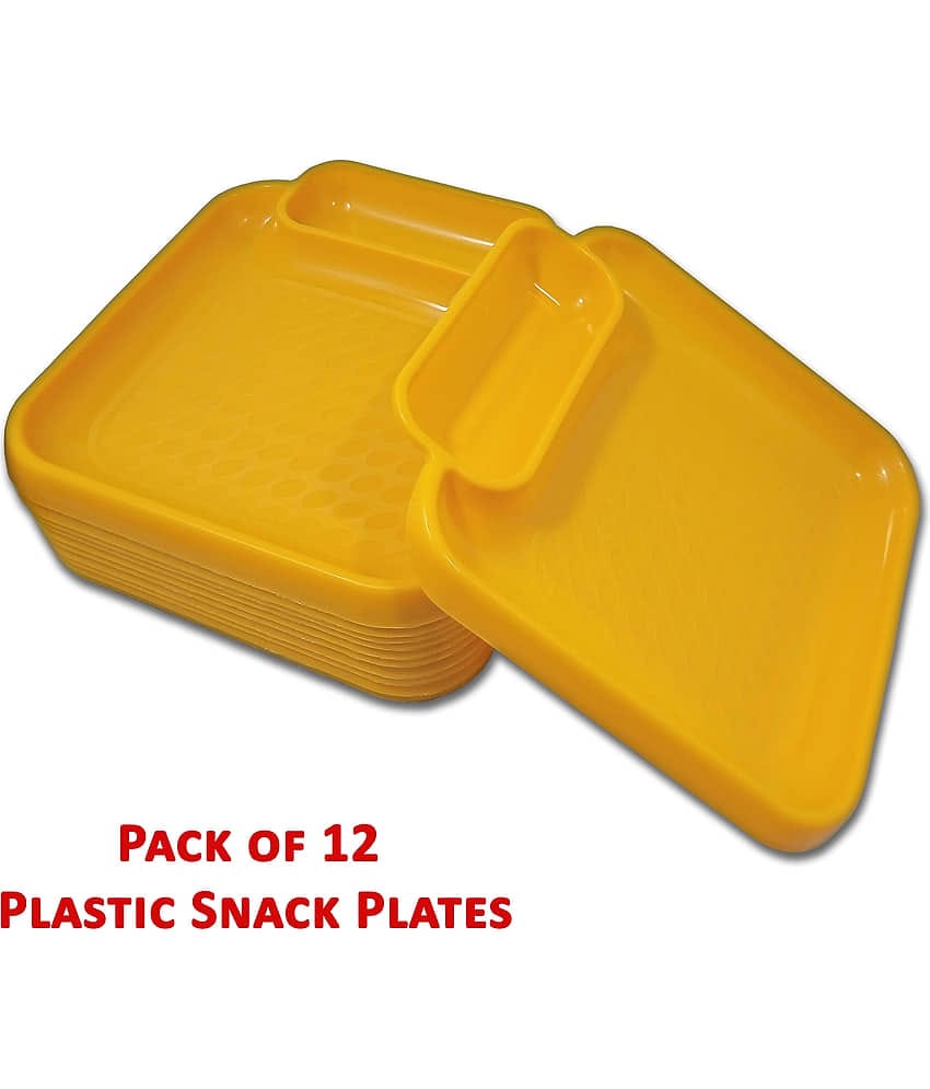 Inpro 12 Pcs Plastic Yellow Platter