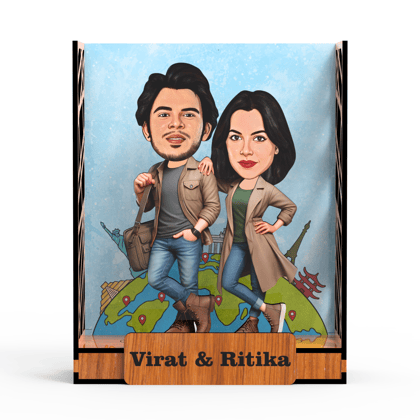 Avataar Studio Personalized Gift for Husband, Wife, Boyfriend, Girlfriend Character Caricature Photo Frame Unique Design Customized Gift for Friends & Family Return Gift (COUPLE 8 BOX)